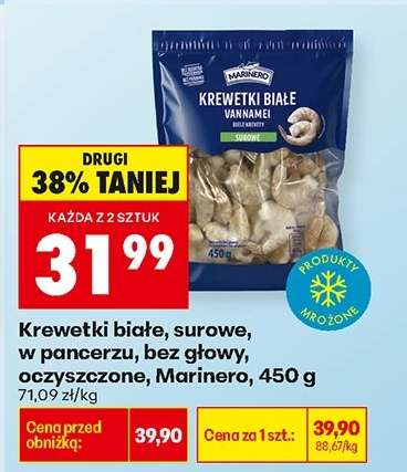 Krewetki białe surowe , w pancerzu , bez głowy oczyszczone , Marinero 450 g