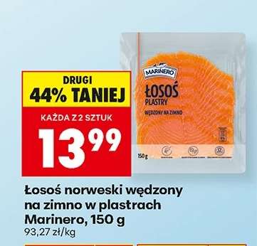 Łosoś norweski wędzony na zimno w plastrach Marinero, 150 g