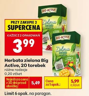 Herbata zielona Big-Active, 20 torebek