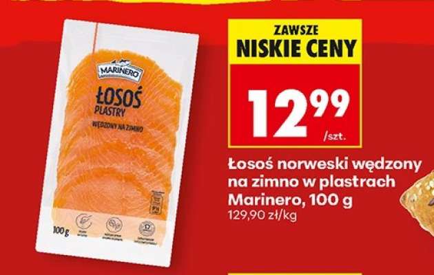 Łosoś norweski wędzony na zimno w plastrach Marinero , 100 g