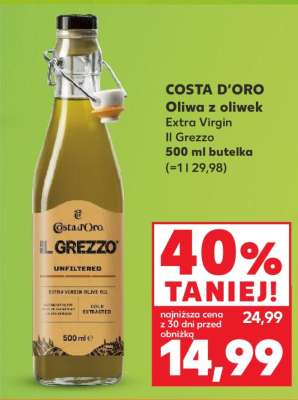COSTA D’ORO Oliwa z oliwek Extra Virgin Il Grezzo 500 ml butelka