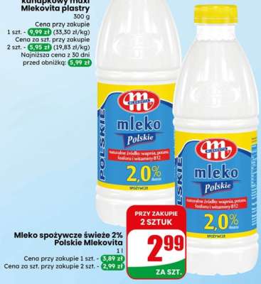 Mleko spożywcze świeże 2% Polskie Mlekovita