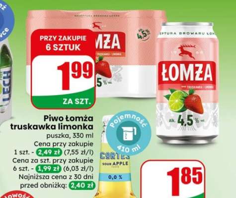 Piwo Łomża truskawka limonka
