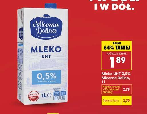 Mleko UHT 0,5% Mleczna Dolina, 1l