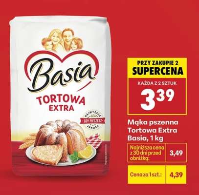 Mąka pszenna Tortowa Extra Basia, 1 kg