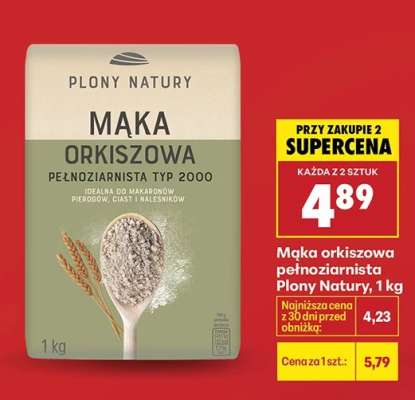 Mąka orkiszowa pełnoziarnista Plony Natury 1 kg