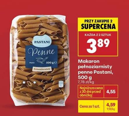 Makaron pełnoziarnisty penne Pastani, 500 g