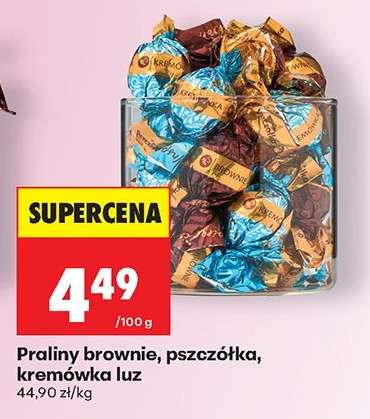 Praliny brownie, pszczółka, kremówka luz