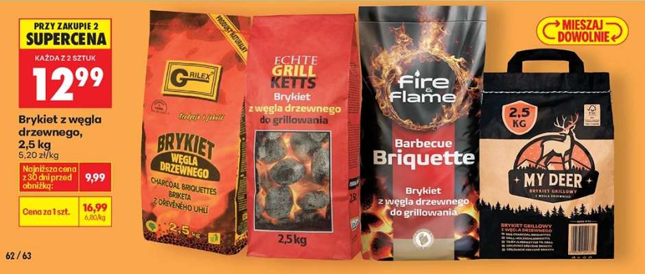 Brykiet z węgla drzewnego, 2,5 kg