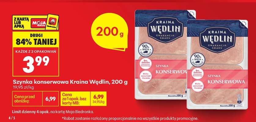 Szynka konserwowa Kraina Wędlin , 200 g