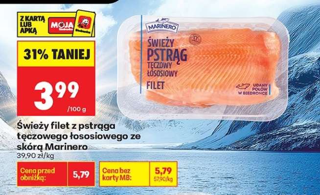 Świeży pstrąg tęczowy łososiowy filet