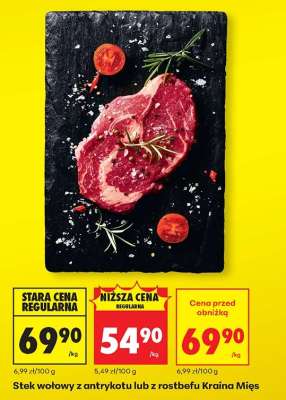 Stek wołowy z antrykotu lub z rostbefu Kraina Mies