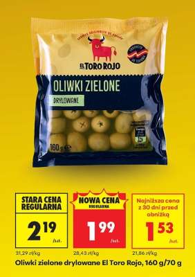 Oliwki zielone drylowane El Toro Rojo, 160 g/70 g