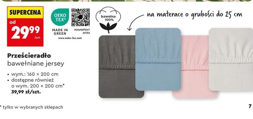 Prześcieradło bawełniane jersey