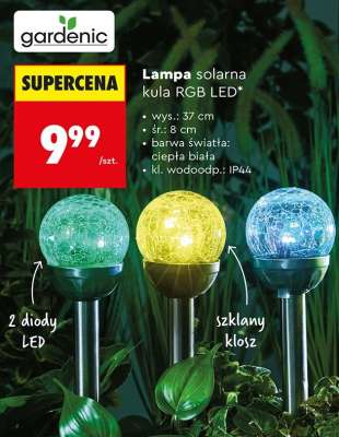Lampa solarna kula RGB LED