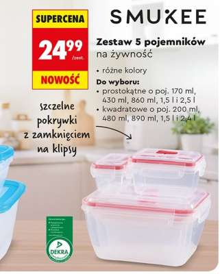 Zestaw 5 pojemników na żywność