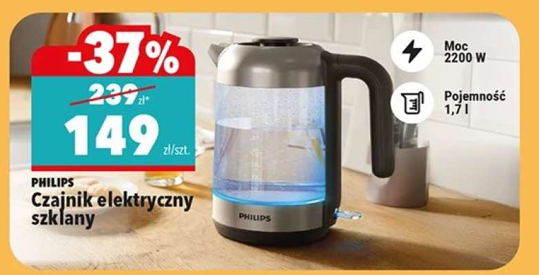 PHILIPS Czajnik elektryczny szklany