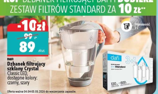 Dzbanek filtrujący szklany Crystal