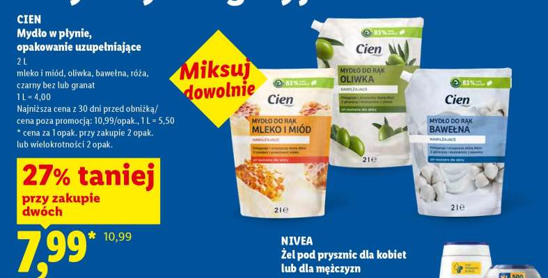 Cien Mydło w płynie, opakowanie uzupełniające