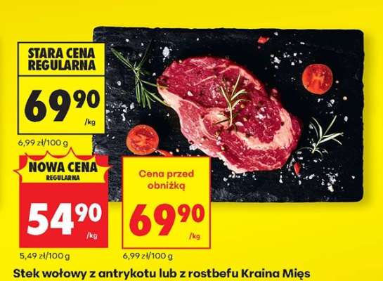 Stek wołowy z antrykotu lub z rostbefu Kraina Mies