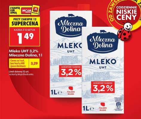Mleko UHT 3,2% Mleczna Dolina, 1 l