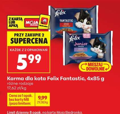 Karma dla kota Felix Fantastic 4x85 g