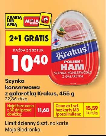 Szynka konserwowa z galaretką Krakus 455 g