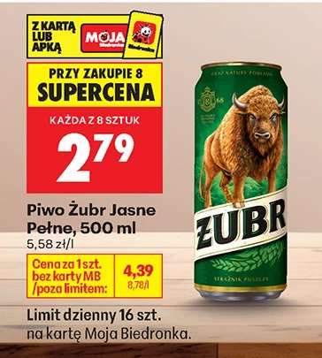 Piwo Żubr Jasne Pełne, 500 ml