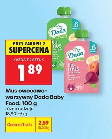 Mus owocowo warzywny Dada Baby Food 100 g