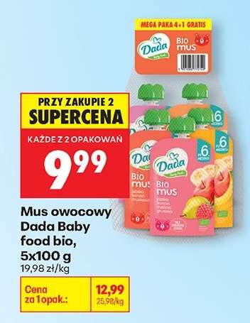 Mus owocowy Dada Baby food bio , 5x100 g