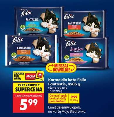 Karma dla kota Felix Fantastic 4x85 g