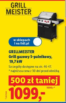 GRILLMEISTER Grill gazowy 5-palnikowy, 19,7 kW