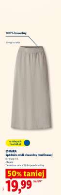 ESMARA Spódnica midi z bawełny muślinowej