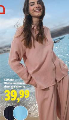 ESMARA Bluzka muślinowa damska z bawełny
