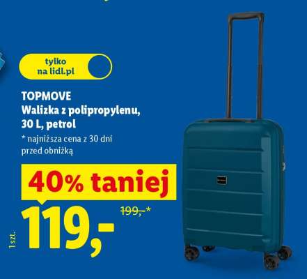 TOPMOVE Walizka z polipropylenu, 30 L, petrol