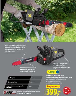 PARKSIDE PERFORMANCE Akumulátorová pila řetězová, 40 V