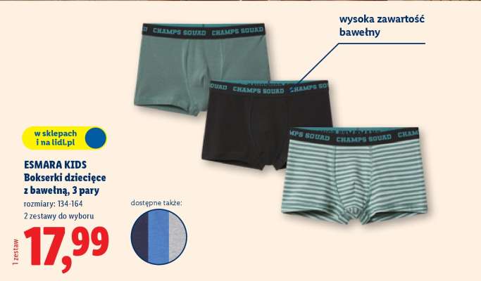 ESMARA KIDS Bokserki dziecięce z bawełną, 3 pary