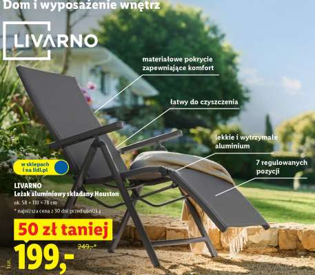 LIVARNO Leżak aluminiowy składany Houston