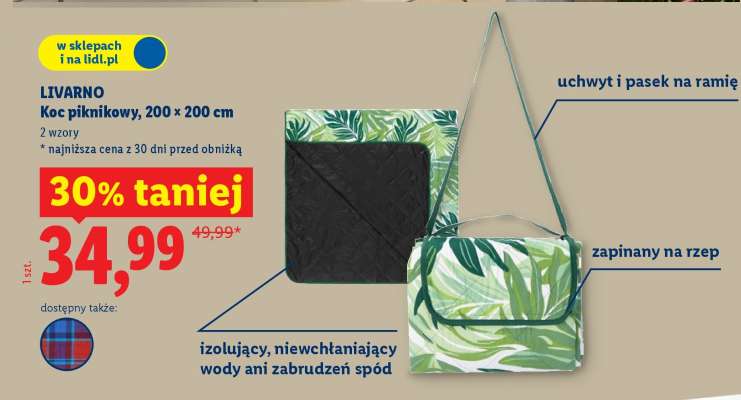 LIVARNO Koc piknikowy, 200 x 200 cm