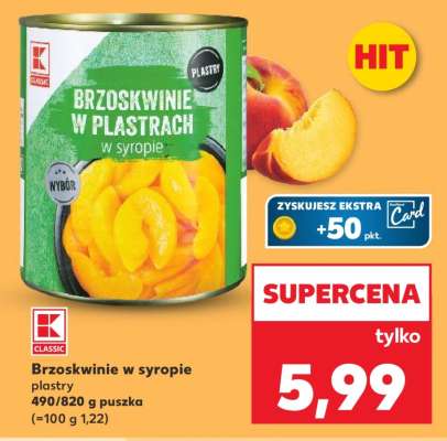 Brzoskwinie w syropie plastry