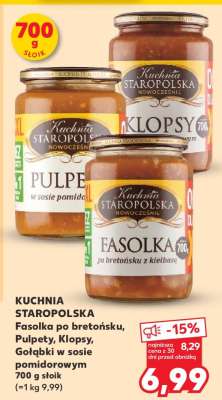 KUCHNIA STAROPOLSKA Fasolka po bretońsku, Pulpety, Klopsy, Gołąbki w sosie pomidorowym
