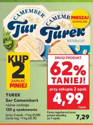TUREK Ser Camembert różne rodzaje 120 g opakowanie