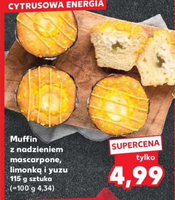 Muffin z nadzieniem mascarpone, limonką i yuzu