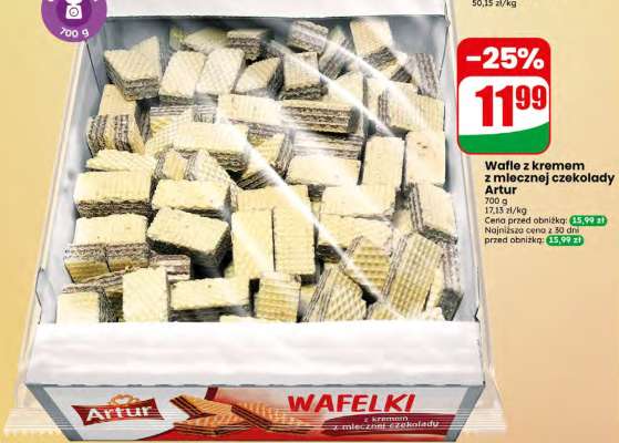 Wafle z kremem z mlecznej czekolady Artur