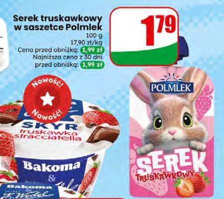 Serek truskawkowy w saszetce Polmlek