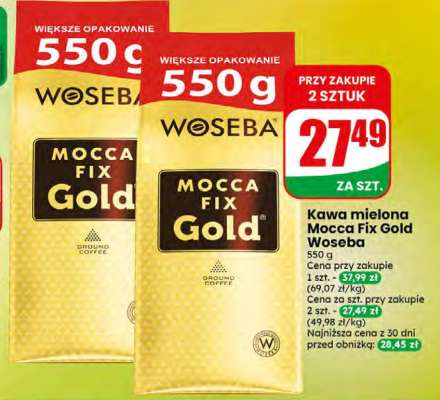 Kawa mielona Mocca Fix Gold Woseba