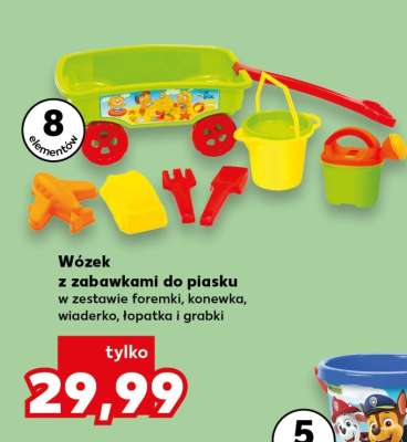 Wózek z zabawkami do piasku