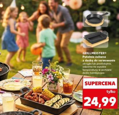GRILLMEISTER® Patelnia żeliwna z deską do serwowania