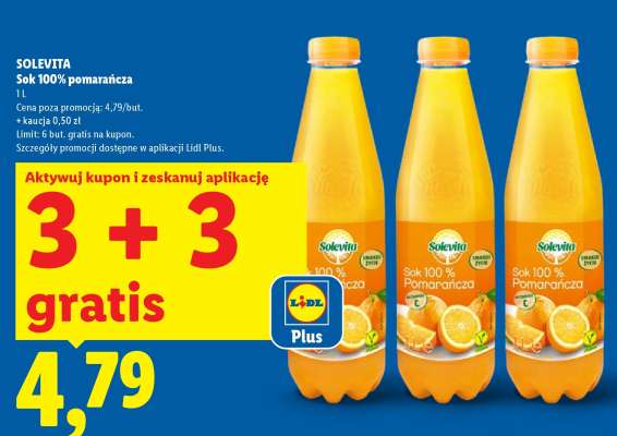 Solevita Sok 100% pomarańcza