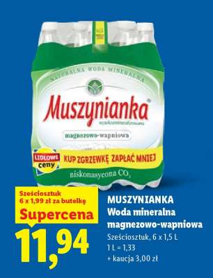 MUSZYNIANKA Woda mineralna magnezowo- -wapniowa